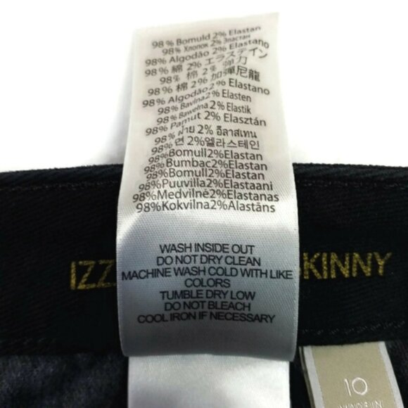 Michael Kors Izzy Black Cropped Ripped Skinny Raw Hem Skinny Jeans Womens 10 NWT - Picture 13 of 15